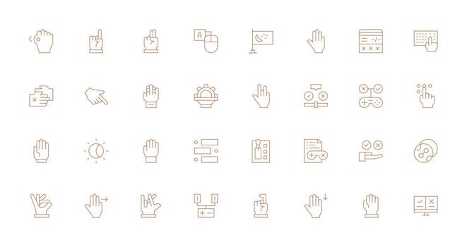 Option Icon Set with 32 Thin Line Graphics Reusable Icon Set vector