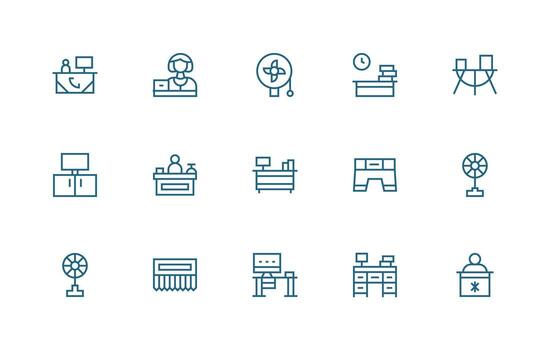 15 regular línea íconos para escritorio gráficos escalable icono paquete vector