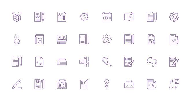 Thin Line Icons from Change Set with 32 Vectors Display Icon Pack
