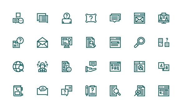 Query Icon Collection with 28 Bold Line Designs Well-Structured Icons for Creative Use vector