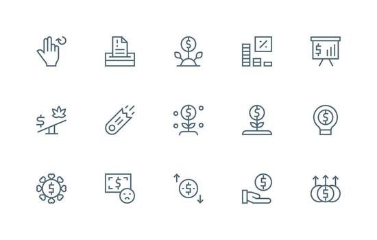 regreso conjunto con 15 regular línea íconos mínimo icono conjunto para interfaz proyectos vector