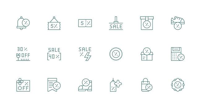 Minimal Line Icons from Price Reduction Set with 18 Vectors Interface Icon Collection for Daily Projects