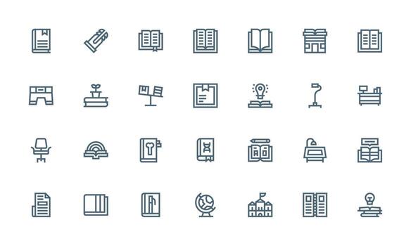 Study Design Icons featuring 28 in Bold Line Style Multi-Style Icon Collection vector