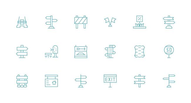 18 Minimal Line Designs for Signpost Icons High-Resolution Icons for Any Platform vector