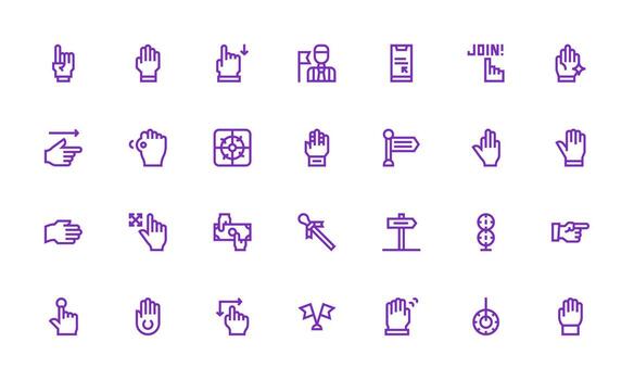 28 Icons for Pointer in Bold Line Format Interface Icons for Daily Use vector