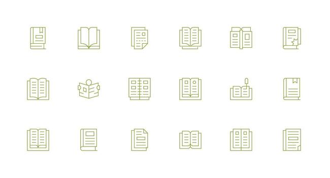 Pages Design Icons featuring 18 in Minimal Line Style Theme-Based Icon Pack vector