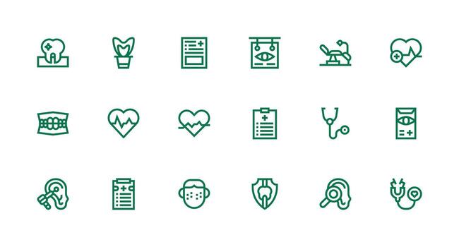 18 Icons for Checkup in Strong Stroke Line Format Simple Icon Pack vector