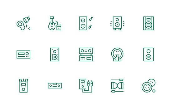 15 Regular Line Style Icons from Amplifier Collection Fully Editable Icon Set for Web vector