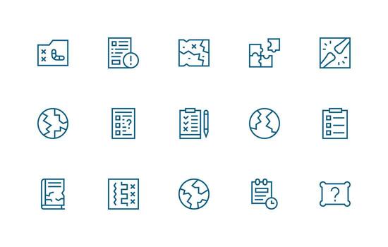 Regular Line Icons from Incomplete Set with 15 Vectors Dashboard Icon Series