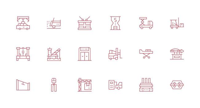 Unloading featuring 18 Icons in Minimal Line Design Smart Icon Collection vector