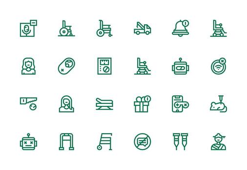 Thick Line Line Icons from Disabled Set with 24 Vectors Reusable Icon Set