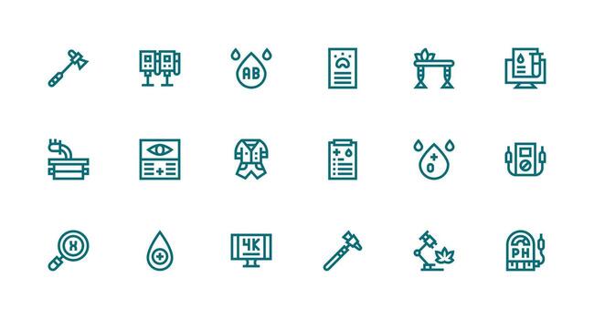 18 Strong Stroke Line Style Icons from Testing Collection High-Resolution Icons for Any Platform vector