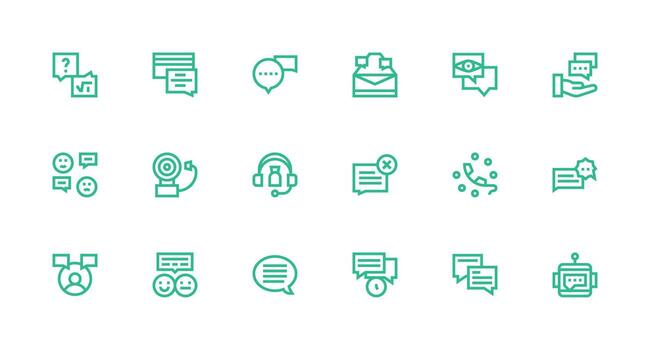 18 Icons for Response in Strong Stroke Line Format Interface Icon Collection vector