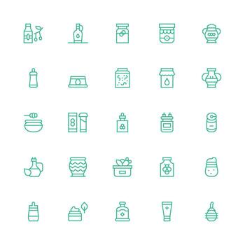 Jar Icon Collection with 25 Medium Stroke Outline Designs Clean Icon Set Icon Pack for UI Projects vector