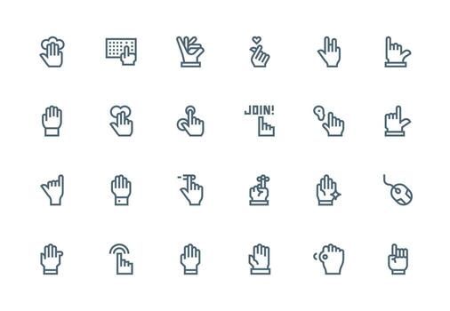 Click Icon Set with 24 Thick Line Line Graphics Standard Icon Pack vector