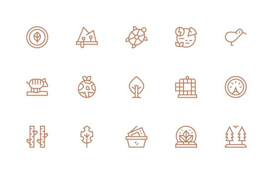 15 Regular Line Icons for Conservation Graphics Customizable Icon Series for Mobile Screens vector