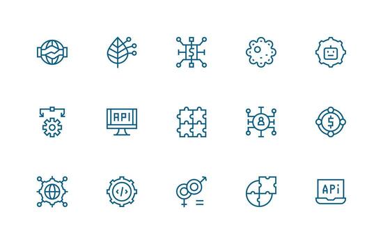 15 Regular Line Vectors for Integration Theme Neatly Designed Icons for Web Platforms
