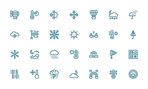 Weather featuring 28 Icons in Bold Line Design Icon Set for Projects vector