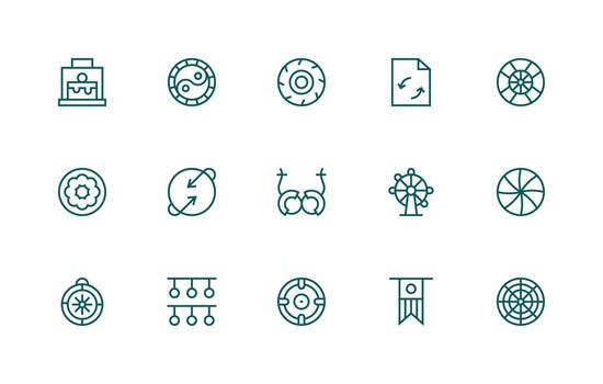 Regular Line Icons from Circular Set with 15 Vectors Reliable Icons for All Interfaces