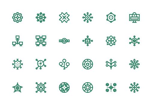 24 Icons for Hub in Thick Line Line Format Complete Icon Bundle for Web Design vector