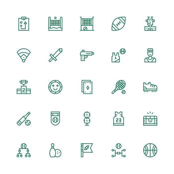 25 medio carrera contorno estilo íconos desde juego colección sensible icono conjunto para flexible diseños vector