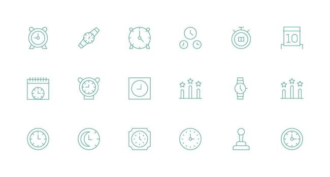 Second Set with 18 Minimal Line Icons Editable Icon Collection vector