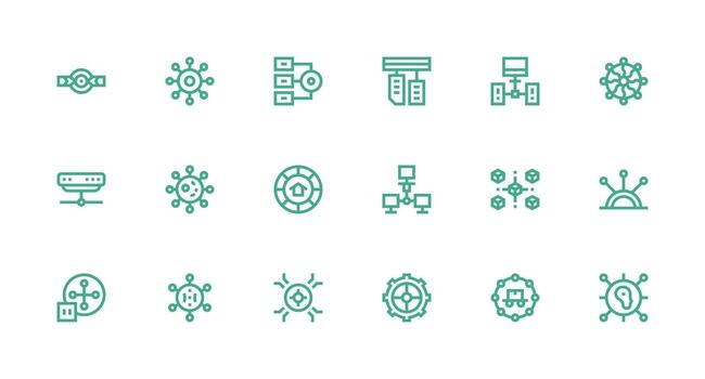 cubo visual paquete conteniendo 18 fuerte carrera línea íconos usuario interfaz íconos para digital productos vector
