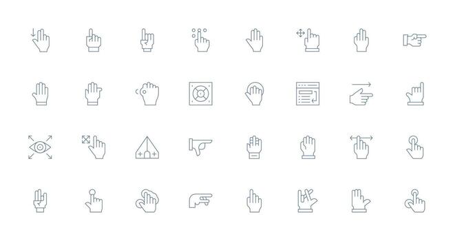 Thin Line Style Cursor Icons with 32 Vectors Neatly Designed Icons for Web Platforms