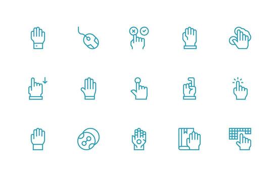 Click Design Icons featuring 15 in Regular Line Style Smart Icon Collection vector