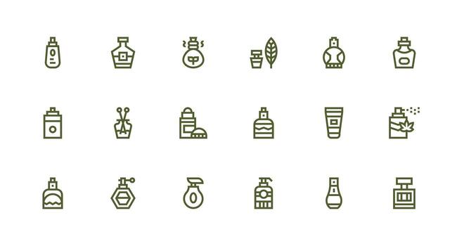 fuerte carrera línea íconos desde fragancia conjunto con 18 vectores simplificado icono paquete para visual herramientas