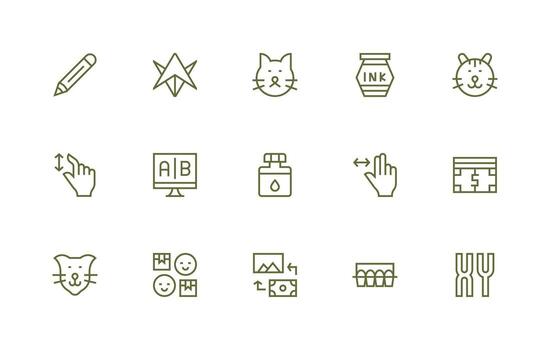 15 Regular Line Designs for Graphic Design Icons High-Resolution Icons for Any Platform vector
