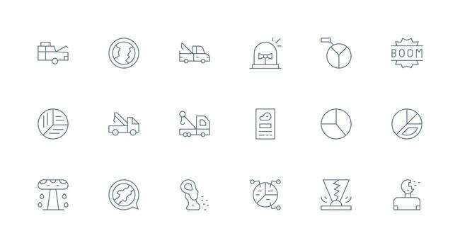 18 Minimal Line Vectors for Breakdown Theme Reusable Icon Set