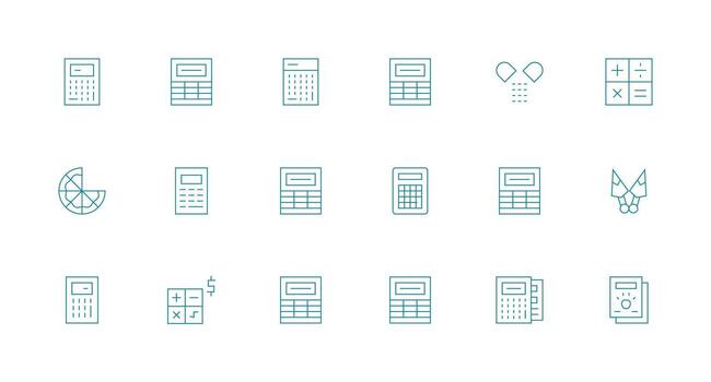 Divide including 18 Minimal Line Illustrations Sharp Icons for Presentations vector