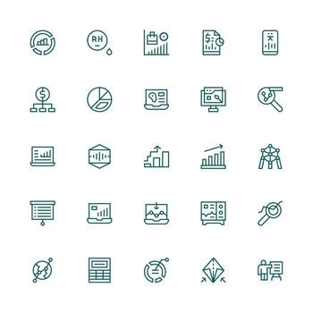 medio carrera contorno íconos desde grafico conjunto con 25 vectores detallado icono colección para diseño sistemas