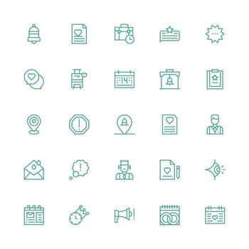 Important featuring 25 Icons in Medium Stroke Outline Design Simple Icons for Interface and Wireframes vector