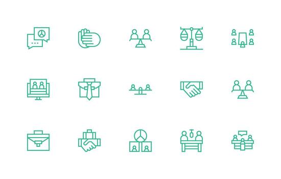 15 Regular Line Style Icons from Negotiation Collection Organized Pack for Project Assets vector