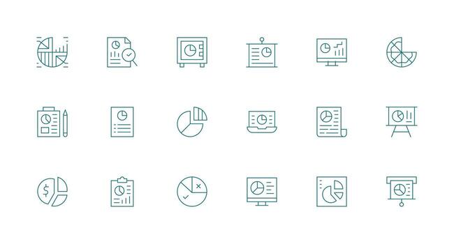 Minimal Line Icons from Pie Chart Set with 18 Vectors Modern Icon Set