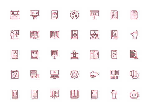 instrucción diseño íconos presentando 35 en regular limpiar línea estilo limpiar conjunto para diseño prototipos vector