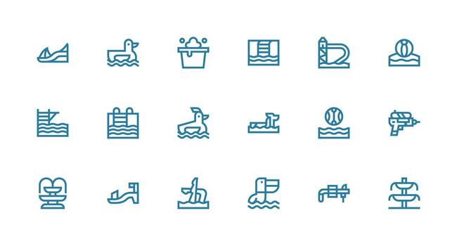 18 Strong Stroke Line Vectors for Splash Theme Interface Icon Collection for Daily Projects