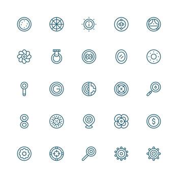 Concentric Visual Pack containing 25 Medium Stroke Outline Icons Interface Icon Collection for Daily Projects vector