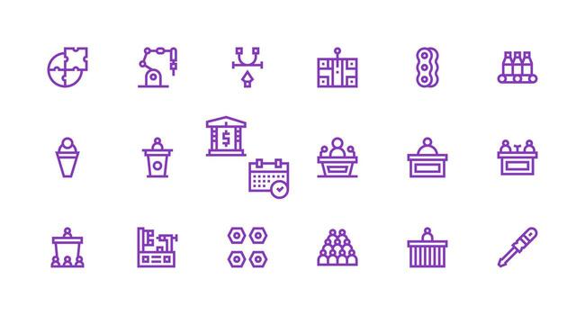 18 Strong Stroke Line Vectors for Assembly Theme Web and App Icon Pack Collection