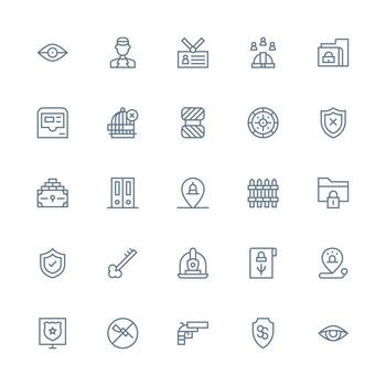 25 Medium Stroke Outline Icons for Security Graphics High-Resolution Icons for Any Platform vector