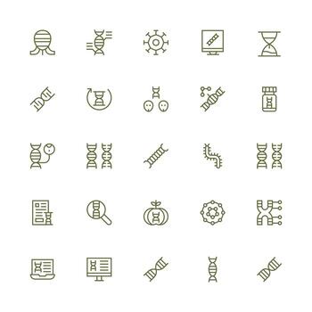 Medium Stroke Outline Icons from Dna Set with 25 Vectors Essential Icon Set for Teams