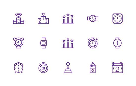 Second featuring 15 Icons in Regular Line Design Sharp Icons for Presentations vector