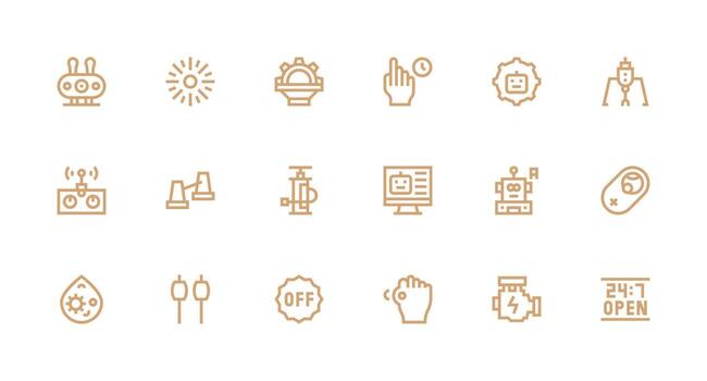 18 Icons for Operation in Strong Stroke Line Format Modern Icon Set vector
