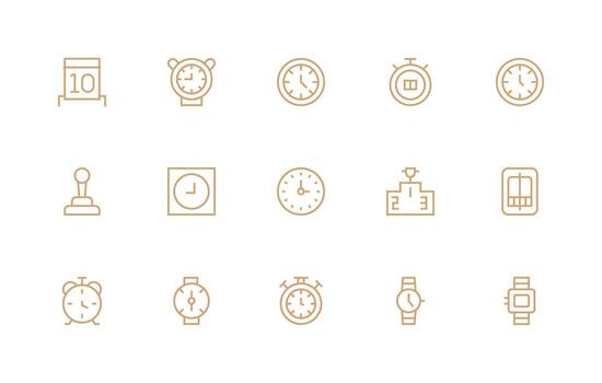 Second Set with 15 Regular Line Icons Icons Built for Visual Consistency Pack vector
