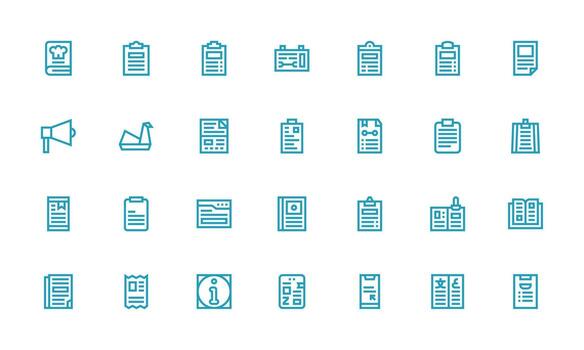 28 Bold Line Icons for Instructions Graphics Fully Editable Icon Set for Web vector