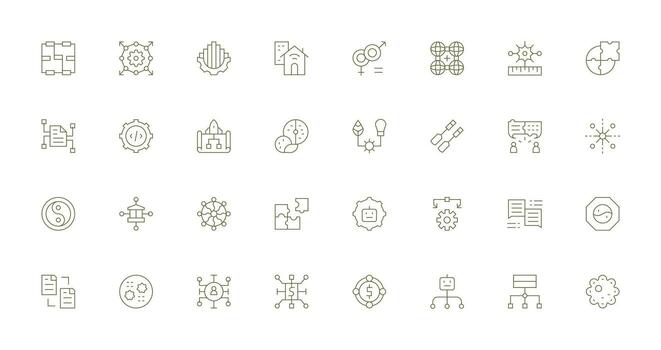 Thin Line Icons from Integration Set with 32 Vectors Essential Icons for Rapid UI Building