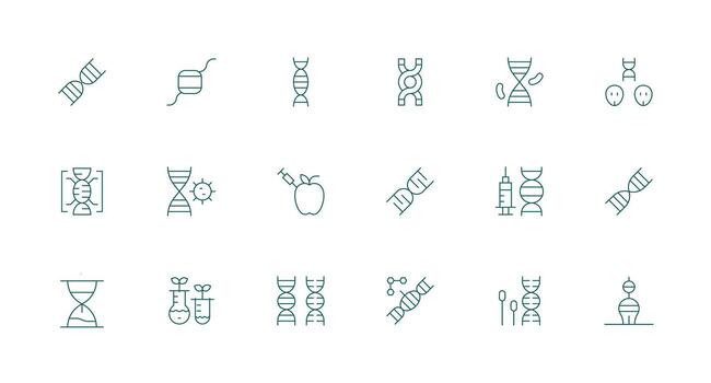 18 Minimal Line Style Icons from Biotechnology Collection Neutral Style Icons for Any Project vector