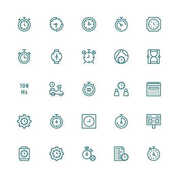 medio carrera contorno íconos desde sincronización conjunto con 25 vectores sencillo íconos para interfaz y wireframes